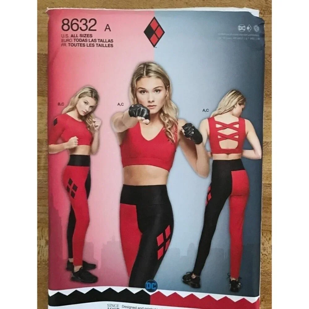 #8632 Simplicity leggins and bra sewing pattern SIZE XS-XL